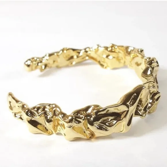 Amber Sceats/Anthropologie Emery Cuff Bracelet 24K Gold Plated - Picture 4 of 7